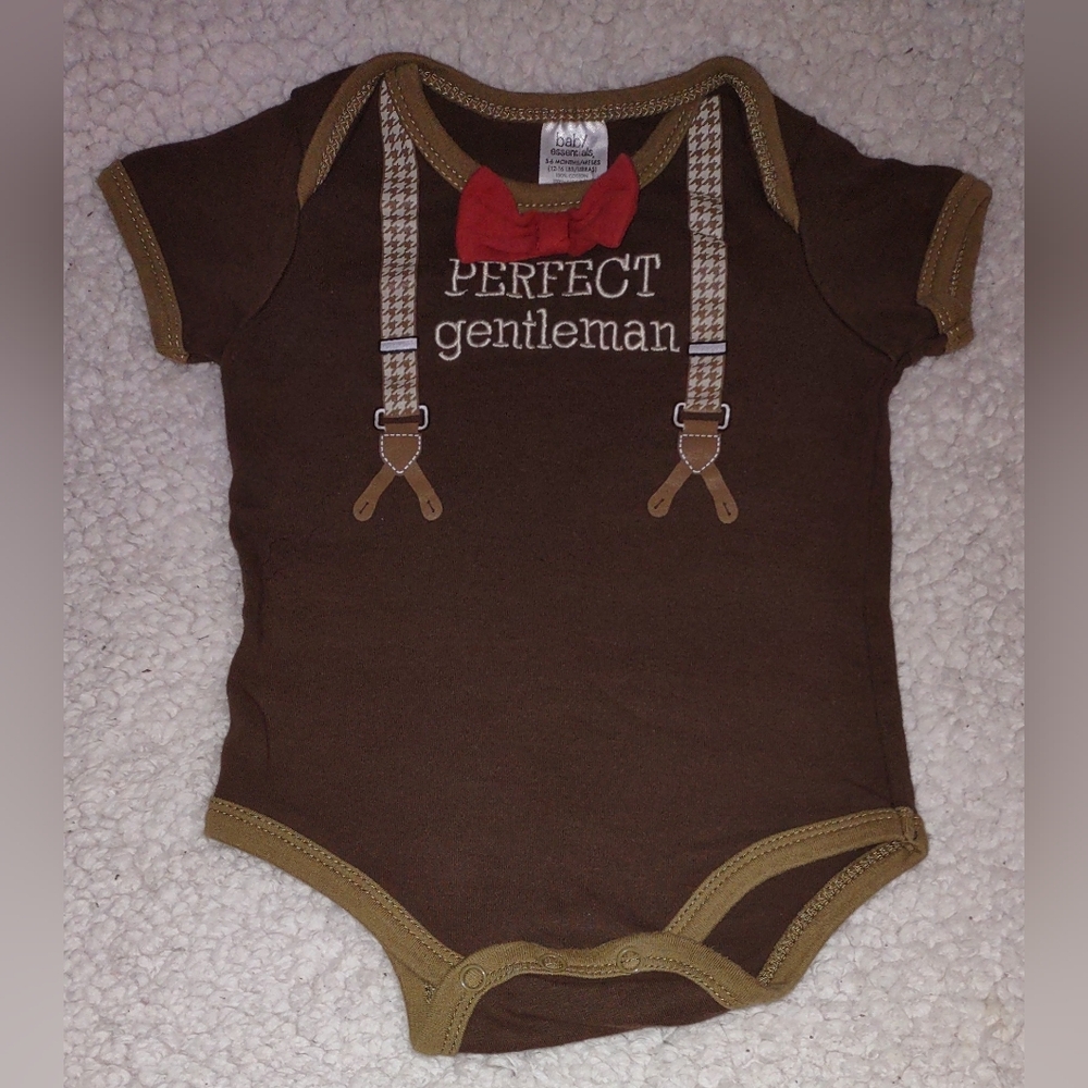 Baby Essentials baby boy one piece clothes size 3-6M Perfect Gentlemen